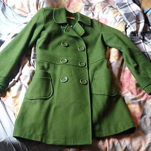 Tulle brand from Nordstrom forest green pea coat M